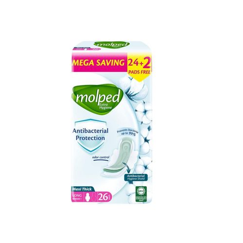 MOLPED MAXI ANTI-BACT 26 PADS LONG + 2 FREE