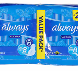 ALWAYS.MAXI THICK LONG DOUBLE 16+2 PCS